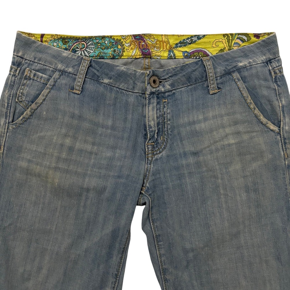 Miss Me Eden Wide Leg Jeans Low Rise Light Wash Size 30‎ JP4480 Paisley Lining